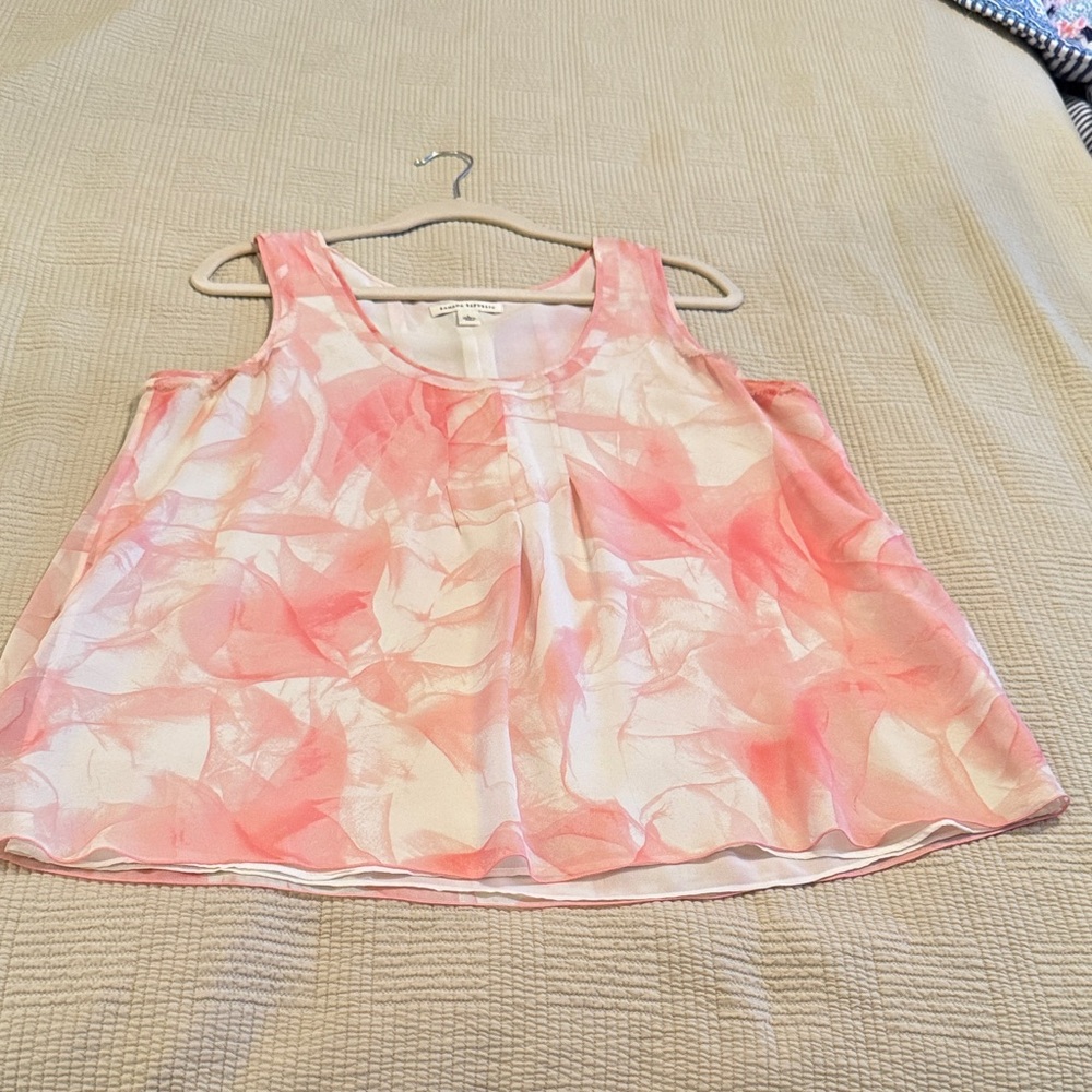 Banana Republic Pink and Cream Tank Top